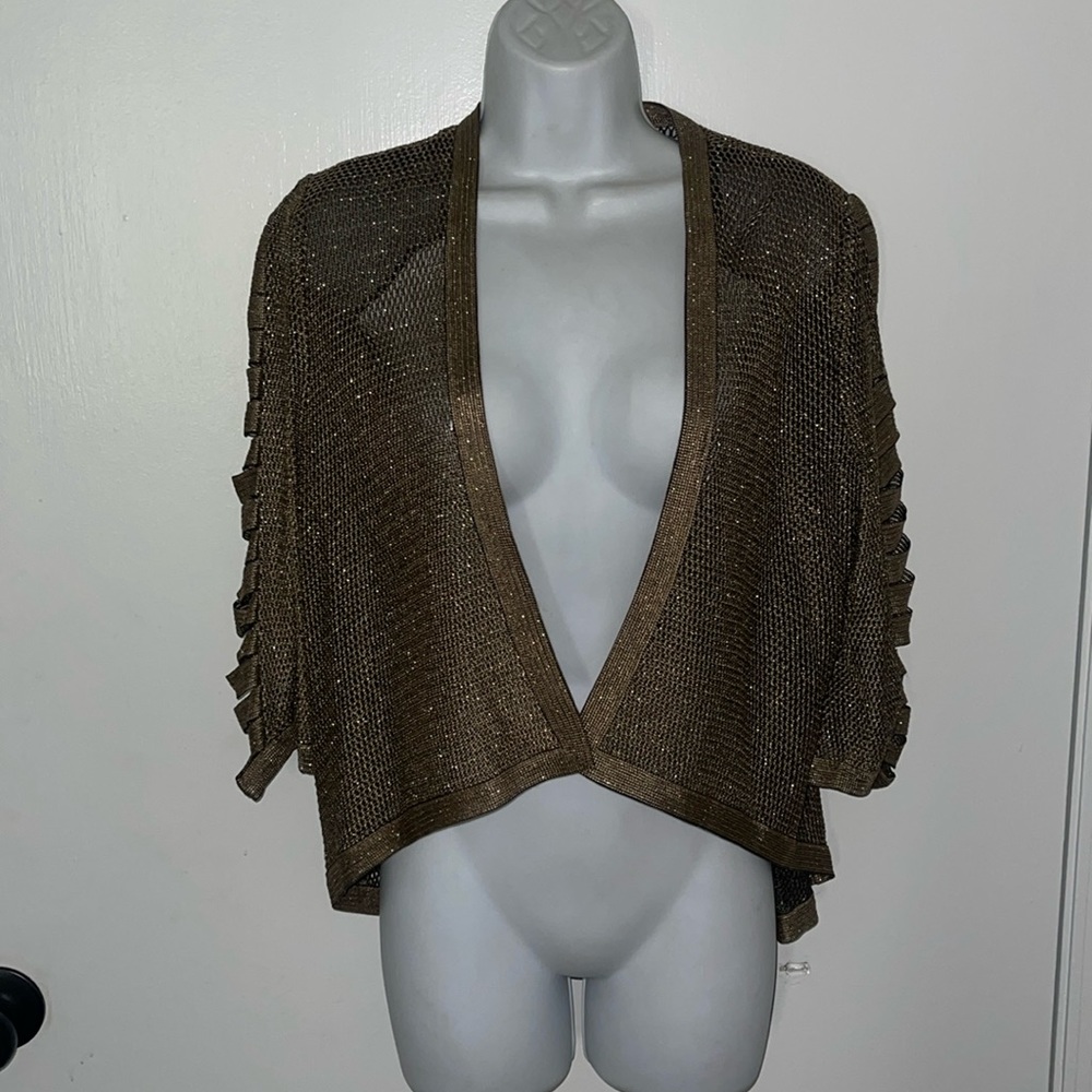 NWOT Woman’s net cardigan gold size M